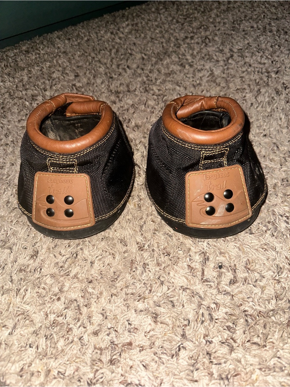 Two Easyboot Trail Boots Pair Rubber Horse Hoof Boots Black Size 1